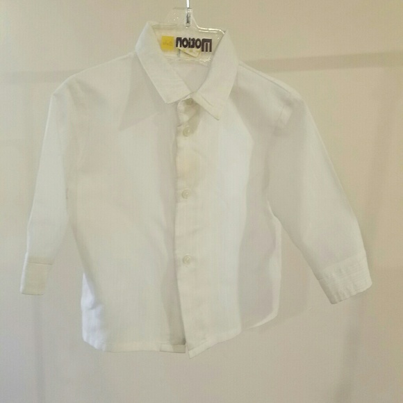 newborn white button down shirt